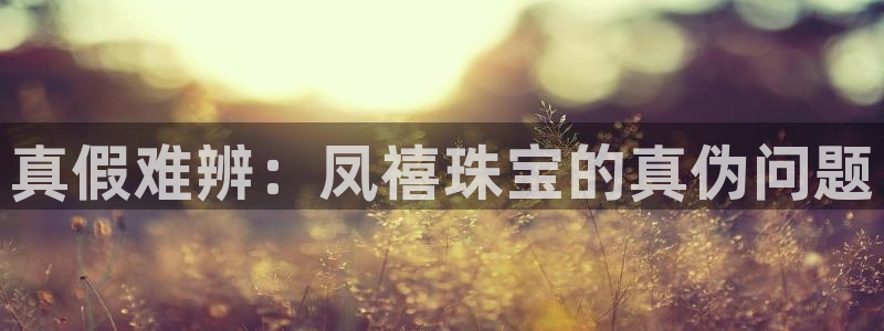 众腾娱乐注册：真假难辨：凤禧珠宝的真伪问题